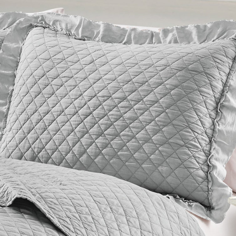 Light grey quilted online throw